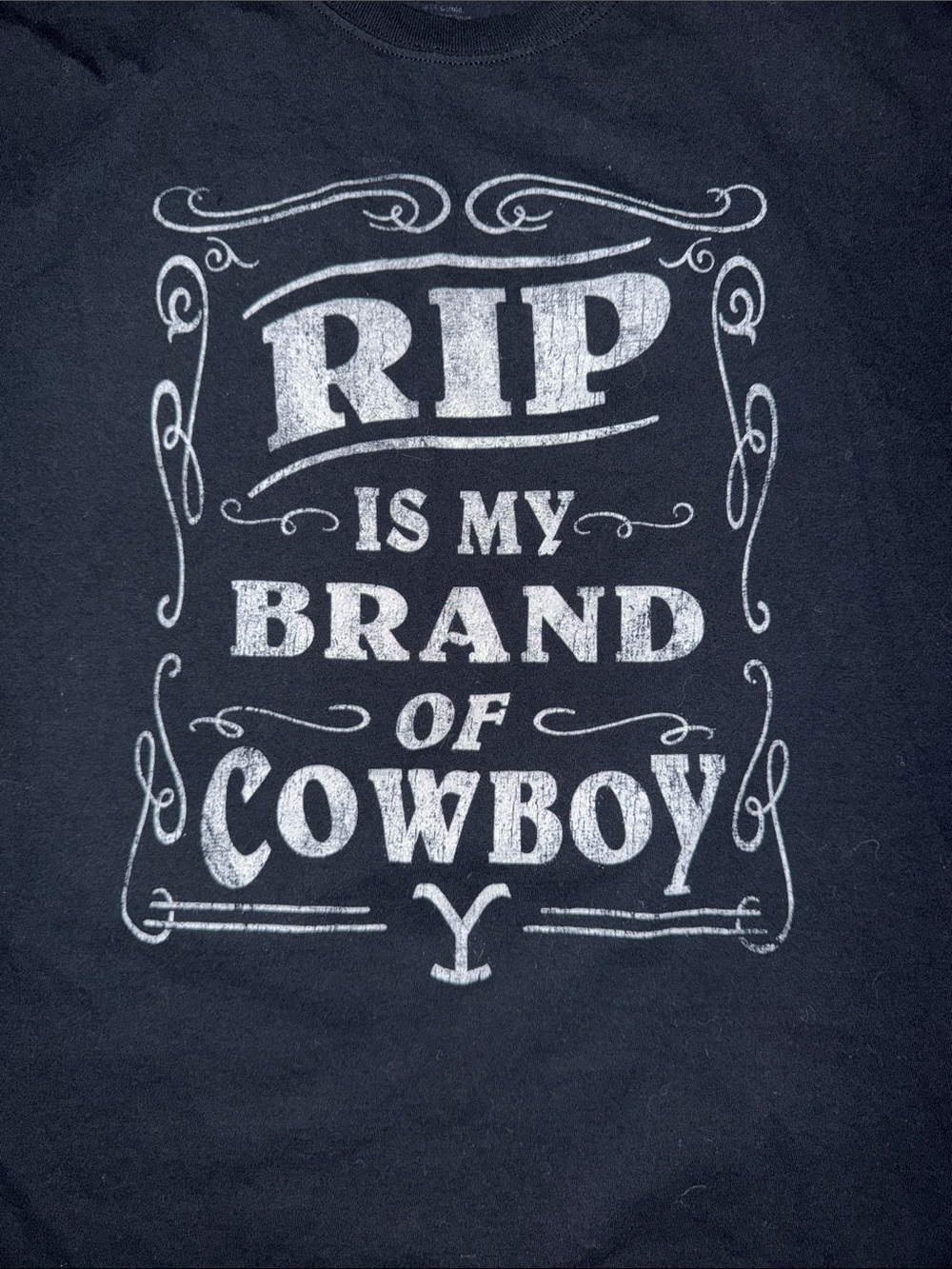 Yellowstone Black Short-Sleeve Graphic Tee - 'RIP Is My Brand of Cowboy' Medium